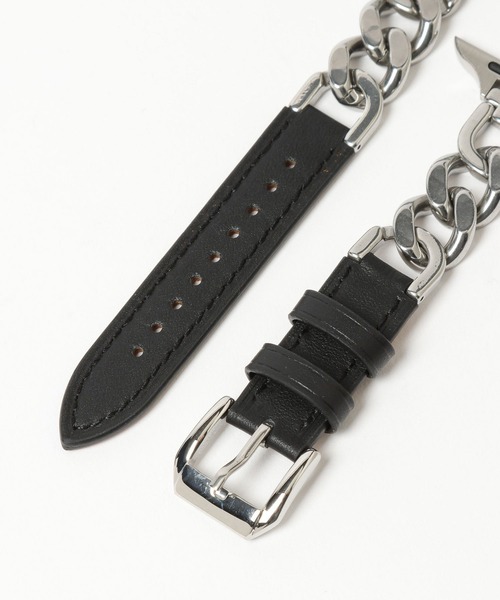 Me%（ミィパーセント）の「【ステンレス】AppleWatchチェーンゴウヒバンド 326036（デジタル腕時計・レディース・アイボリー/ブラック/ベージュ・MEDIUM）」の5枚目の写真