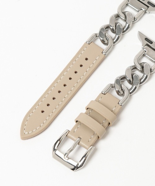 Me%（ミィパーセント）の「【ステンレス】AppleWatchチェーンゴウヒバンド 326036（デジタル腕時計・レディース・アイボリー/ブラック/ベージュ・MEDIUM）」の6枚目の写真