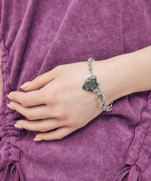 GOLDY（ゴールディ）の「ルーカス ハート ID プレート ブレスレット（ブレスレット・レディース・ゴールド/シルバー×ゴールド/シルバー・FREE）」の8枚目の写真