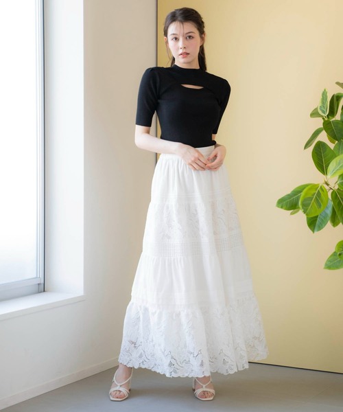 NOELA(ノエラ)の「2WAYオープンニット(ニット/セーター・レディース・オフホワイト/ブラック/ピンク/イエロー・フリー)」の10枚目の写真
