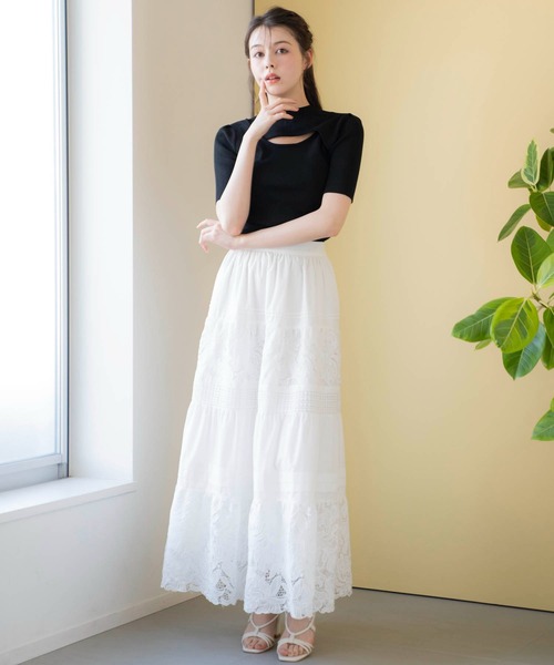 NOELA(ノエラ)の「2WAYオープンニット(ニット/セーター・レディース・オフホワイト/ブラック/ピンク/イエロー・フリー)」の12枚目の写真
