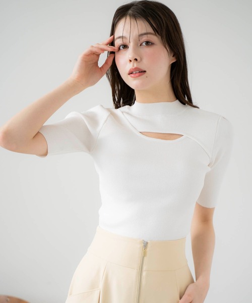 NOELA(ノエラ)の「2WAYオープンニット(ニット/セーター・レディース・オフホワイト/ブラック/ピンク/イエロー・フリー)」の18枚目の写真