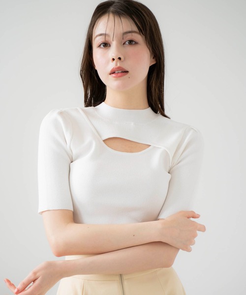 NOELA(ノエラ)の「2WAYオープンニット(ニット/セーター・レディース・オフホワイト/ブラック/ピンク/イエロー・フリー)」の19枚目の写真
