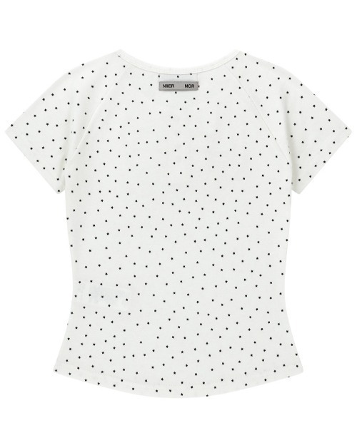 NIIER NOR（ニアノア）の「A'GEM/9 × .kom 『NIIER NOR/ニーアノア』 SHIRRING STAR BUTTON DOWN TEE/シャーリング スター ボタンダウン TEE（Tシャツ/カットソー・レディース・グレー/アイボリー・FREE）」の17枚目の写真