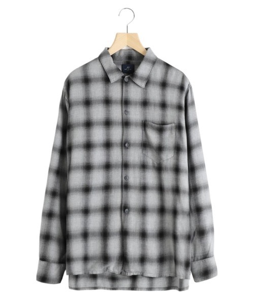 REMI RELIEF NAVY LABEL（レミレリーフネイビーレーベル）の「REMI RELIEF NAVY LABEL / レミレリーフネイビーレーベル：レーヨンツイルオンブレーSHIRT：RN28369042AK[STD]（シャツ/ブラウス・メンズ・ブラック・XL/L/M/S）」の3枚目の写真