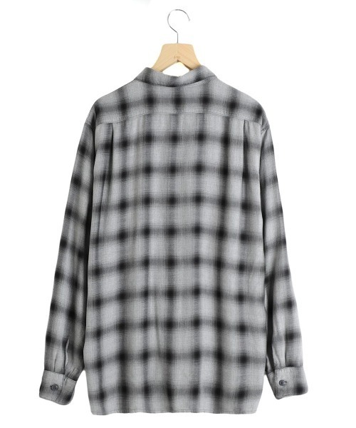 REMI RELIEF NAVY LABEL（レミレリーフネイビーレーベル）の「REMI RELIEF NAVY LABEL / レミレリーフネイビーレーベル：レーヨンツイルオンブレーSHIRT：RN28369042AK[STD]（シャツ/ブラウス・メンズ・ブラック・XL/L/M/S）」の4枚目の写真