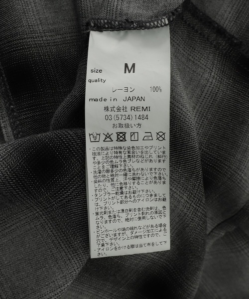 REMI RELIEF NAVY LABEL（レミレリーフネイビーレーベル）の「REMI RELIEF NAVY LABEL / レミレリーフネイビーレーベル：レーヨンツイルオンブレーSHIRT：RN28369042AK[STD]（シャツ/ブラウス・メンズ・ブラック・XL/L/M/S）」の8枚目の写真