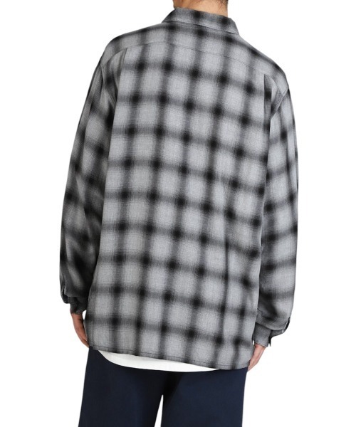 REMI RELIEF NAVY LABEL（レミレリーフネイビーレーベル）の「REMI RELIEF NAVY LABEL / レミレリーフネイビーレーベル：レーヨンツイルオンブレーSHIRT：RN28369042AK[STD]（シャツ/ブラウス・メンズ・ブラック・XL/L/M/S）」の11枚目の写真