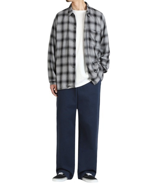 REMI RELIEF NAVY LABEL（レミレリーフネイビーレーベル）の「REMI RELIEF NAVY LABEL / レミレリーフネイビーレーベル：レーヨンツイルオンブレーSHIRT：RN28369042AK[STD]（シャツ/ブラウス・メンズ・ブラック・XL/L/M/S）」の12枚目の写真