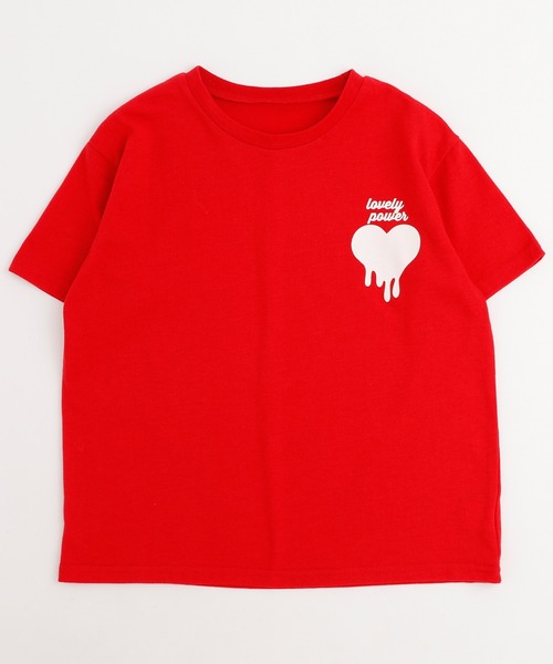 URBAN CHERRY（アーバンチェリー）の「【吸水速乾】オーバーサイズハートロゴプリントTシャツ（Tシャツ/カットソー・キッズ・ホワイト/レッド/ブルー/チャコール・110cm/120cm/130cm/140cm/150cm）」の19枚目の写真