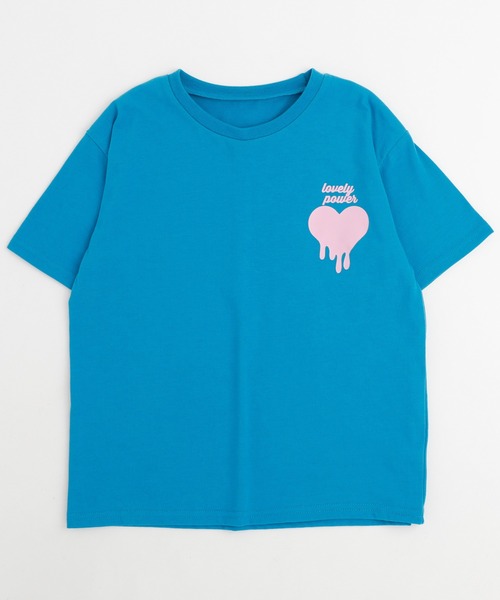 URBAN CHERRY（アーバンチェリー）の「【吸水速乾】オーバーサイズハートロゴプリントTシャツ（Tシャツ/カットソー・キッズ・ホワイト/レッド/ブルー/チャコール・110cm/120cm/130cm/140cm/150cm）」の22枚目の写真