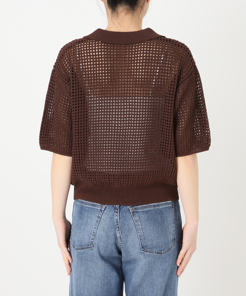 Spick & Span（スピックアンドスパン）の「メッシュポロシャツハーフスリーブニット（ニット/セーター・レディース・ブラウン/グリーン・FREE）」の12枚目の写真