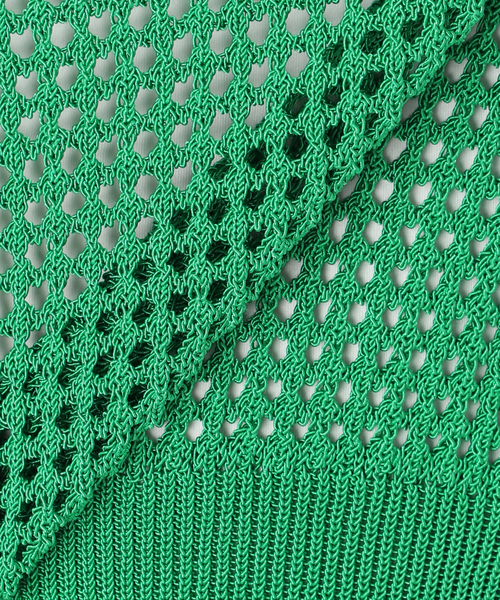 Spick & Span（スピックアンドスパン）の「メッシュポロシャツハーフスリーブニット（ニット/セーター・レディース・ブラウン/グリーン・FREE）」の3枚目の写真