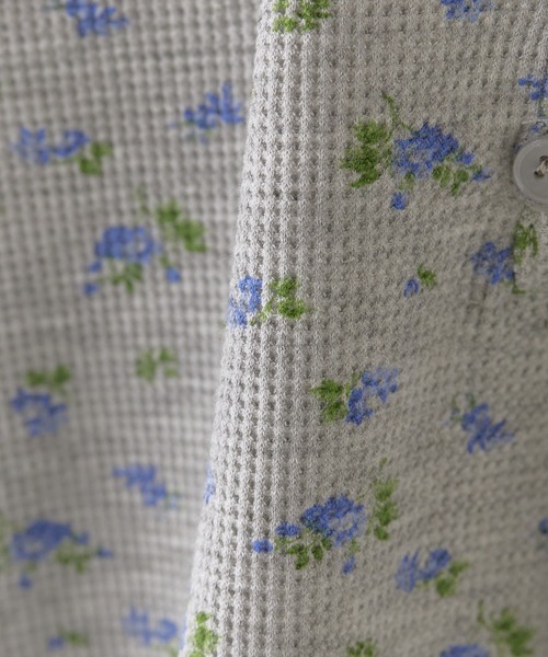 ROOPTOKYO（ループトウキョウ）の「小花柄  ヘンリーネック ワッフル半袖Ｔシャツ（Tシャツ/カットソー・レディース・アイボリー/ピンク/グレー・FREE）」の14枚目の写真