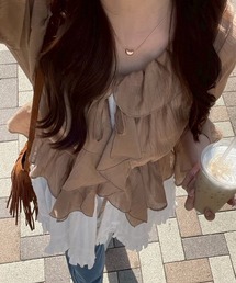 continuer de NICE CLAUP | 【@_chipi2xセレクト】楊柳シアーラッフルブラウス(シャツ/ブラウス)