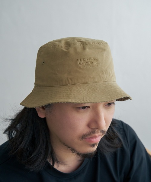 UNIVERSAL OVERALL（ユニバーサルオーバーオール）の「【WEB限定】UNIVERSAL OVERALL ユニバーサルオーバーオール リバーシブルハット（ハット・メンズ・ブラック/サックスブルー/ベージュ・FREE）」の4枚目の写真