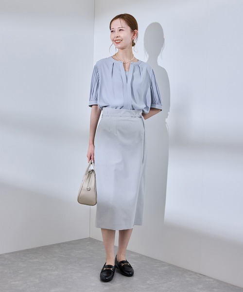 ROPE' PICNIC(ロペピクニック)の「袖プリーツハーフスリーブブラウス(シャツ/ブラウス・レディース・ホワイト/チャコールグレー/サックスブルー/ピンク・38)」の21枚目の写真