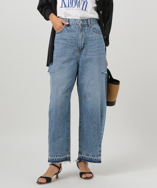 BAYFLOW（ベイフロー）の「[ウエストゴム仕様でノンストレス]アソートカーブデニム（デニムパンツ・レディース・ライトブルー/サックスブルー/インディゴブルー・SMALL/MEDIUM/LARGE）」の6枚目の写真