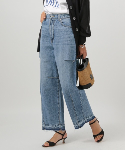 BAYFLOW（ベイフロー）の「[ウエストゴム仕様でノンストレス]アソートカーブデニム（デニムパンツ・レディース・ライトブルー/サックスブルー/インディゴブルー・SMALL/MEDIUM/LARGE）」の7枚目の写真