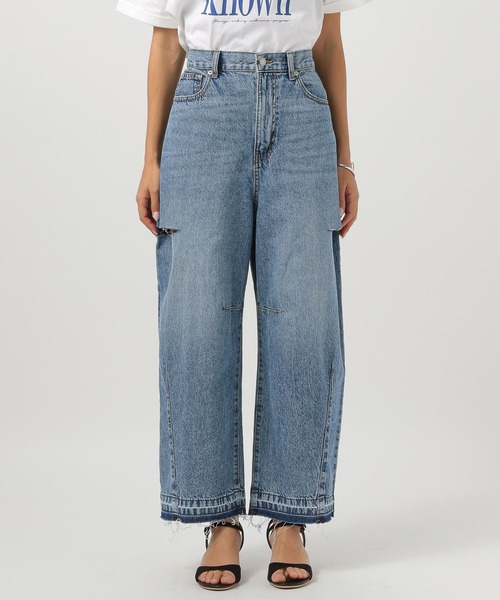 BAYFLOW（ベイフロー）の「[ウエストゴム仕様でノンストレス]アソートカーブデニム（デニムパンツ・レディース・ライトブルー/サックスブルー/インディゴブルー・SMALL/MEDIUM/LARGE）」の17枚目の写真