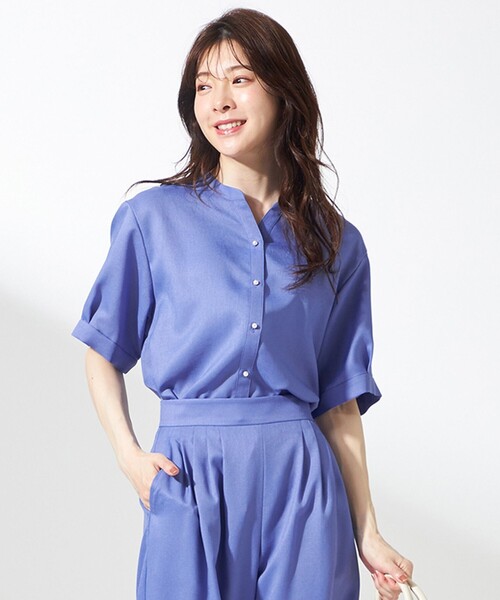 ANY SIS（エニィスィス）の「スムージーポリエステル 2WAY ブラウス（シャツ/ブラウス・レディース・レッド系/ダークブラウン系9/ネイビー系/ダルブルー系/ライトグリーン系9・4）」の5枚目の写真