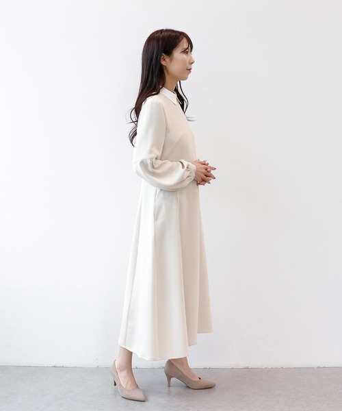 Sirin（シリン）の「2way Aラインパフスリーブワンピース【2サイズ展開】（ワンピース・レディース・ライトグレー/ベージュ/ネイビー・X-SMALL/SMALL）」の8枚目の写真