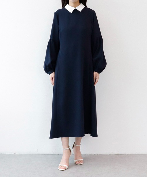 Sirin（シリン）の「2way Aラインパフスリーブワンピース【2サイズ展開】（ワンピース・レディース・ライトグレー/ベージュ/ネイビー・X-SMALL/SMALL）」の9枚目の写真