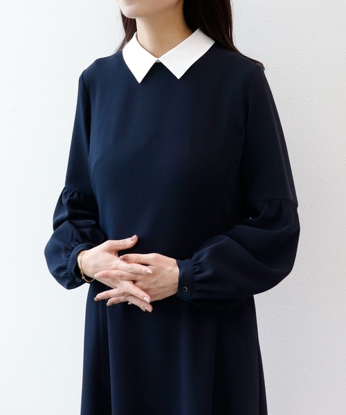Sirin（シリン）の「2way Aラインパフスリーブワンピース【2サイズ展開】（ワンピース・レディース・ライトグレー/ベージュ/ネイビー・X-SMALL/SMALL）」の12枚目の写真