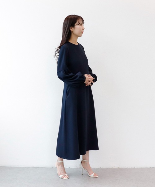 Sirin（シリン）の「2way Aラインパフスリーブワンピース【2サイズ展開】（ワンピース・レディース・ライトグレー/ベージュ/ネイビー・X-SMALL/SMALL）」の15枚目の写真