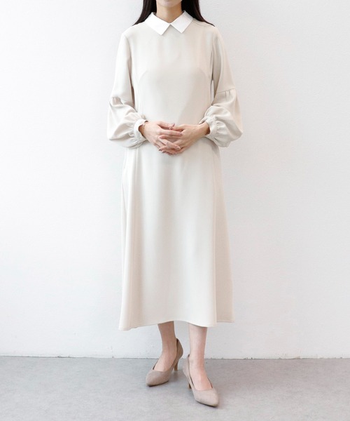 Sirin（シリン）の「2way Aラインパフスリーブワンピース【2サイズ展開】（ワンピース・レディース・ライトグレー/ベージュ/ネイビー・X-SMALL/SMALL）」の19枚目の写真