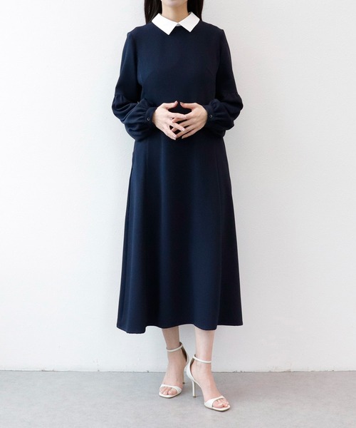 Sirin（シリン）の「2way Aラインパフスリーブワンピース【2サイズ展開】（ワンピース・レディース・ライトグレー/ベージュ/ネイビー・X-SMALL/SMALL）」の18枚目の写真