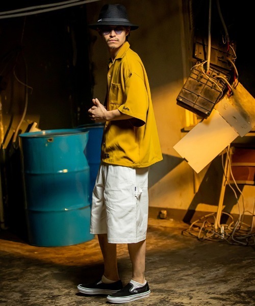 430(フォーサーティ)の「mhs2379- S/S POLY OC WIDE SHIRT ワイドシャツ(シャツ/ブラウス・メンズ・ブラック/ネイビー/ブルーグレー/マスタード・0/1/2/3)」の7枚目の写真