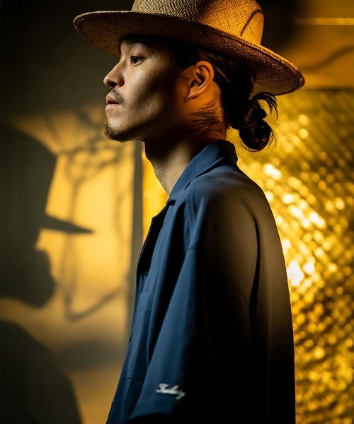 430(フォーサーティ)の「mhs2379- S/S POLY OC WIDE SHIRT ワイドシャツ(シャツ/ブラウス・メンズ・ブラック/ネイビー/ブルーグレー/マスタード・0/1/2/3)」の8枚目の写真