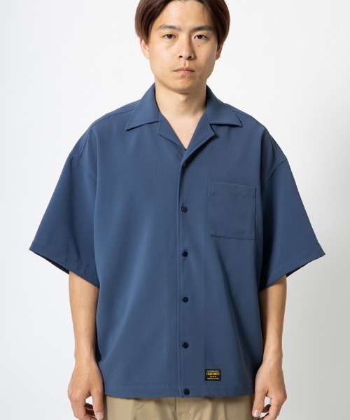 430(フォーサーティ)の「mhs2379- S/S POLY OC WIDE SHIRT ワイドシャツ(シャツ/ブラウス・メンズ・ブラック/ネイビー/ブルーグレー/マスタード・0/1/2/3)」の10枚目の写真