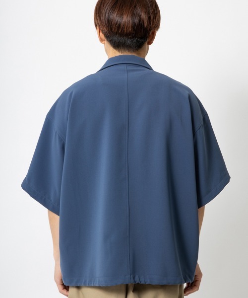 430(フォーサーティ)の「mhs2379- S/S POLY OC WIDE SHIRT ワイドシャツ(シャツ/ブラウス・メンズ・ブラック/ネイビー/ブルーグレー/マスタード・0/1/2/3)」の12枚目の写真