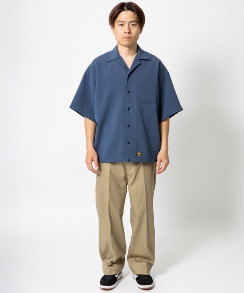 430(フォーサーティ)の「mhs2379- S/S POLY OC WIDE SHIRT ワイドシャツ(シャツ/ブラウス・メンズ・ブラック/ネイビー/ブルーグレー/マスタード・0/1/2/3)」の13枚目の写真