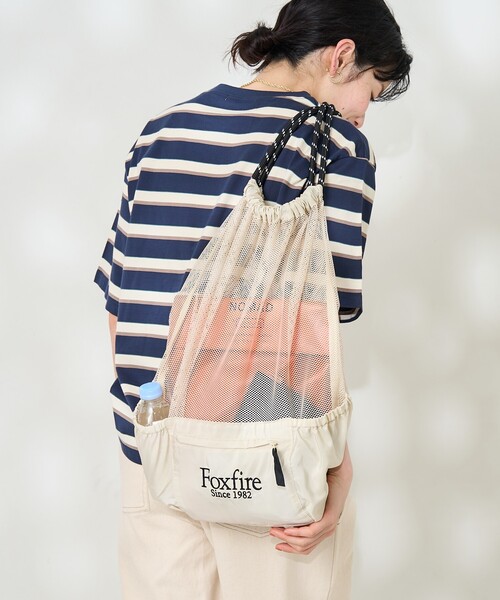 FREAK'S STORE(フリークスストア)の「Foxfire × FREAK'S STORE/フォックスファイヤー 別注 メッシュナップサック/A4サイズ(バックパック/リュック・レディース・ブラック/ナチュラル・ONE SIZE)」の15枚目の写真