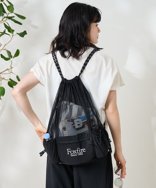 FREAK'S STORE(フリークスストア)の「Foxfire × FREAK'S STORE/フォックスファイヤー 別注 メッシュナップサック/A4サイズ(バックパック/リュック・レディース・ブラック/ナチュラル・ONE SIZE)」の18枚目の写真
