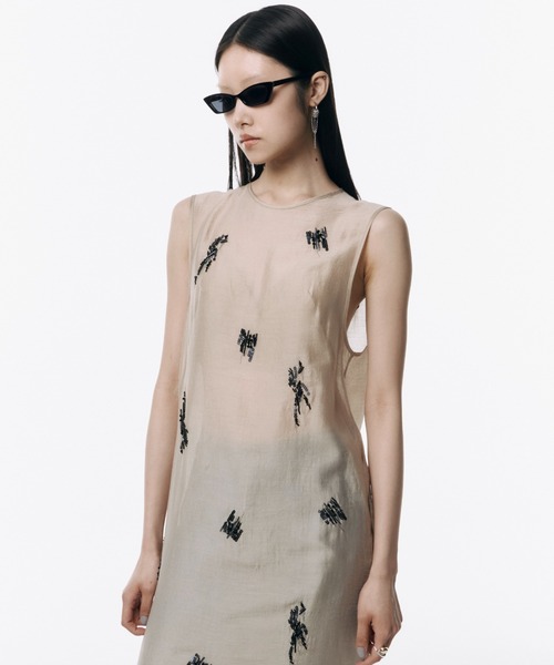 ワンピース JOSE MOON SHEER EMBROIDERY DRESS jose moon SHEER EMBROIDERY DRESS