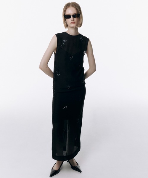 SHEER EMBROIDERY DRESS/シアーエンブロイダリードレス