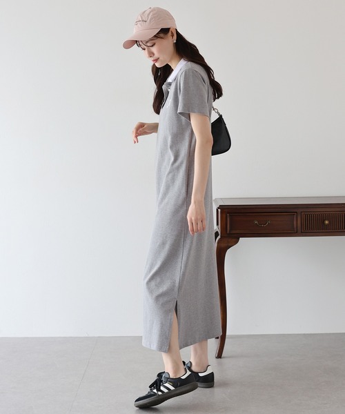 BLUEEAST（ブルーイースト）の「ハート刺繍ポロシャツワンピース（ワンピース・レディース・ネイビー/アイボリー/グレー/ブラック・MEDIUM）」の15枚目の写真