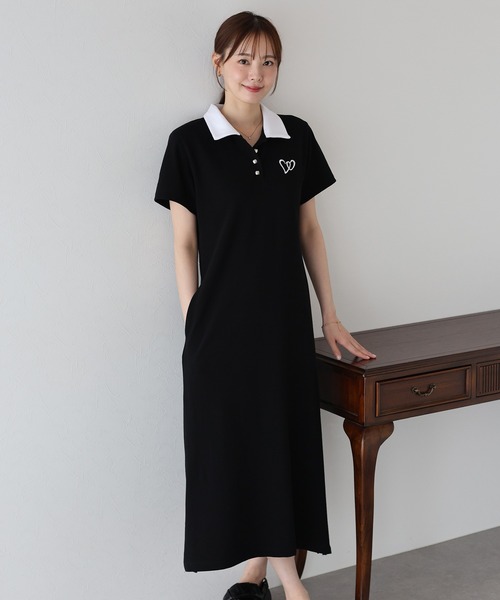 【タグ付き新品未使用】BRIEFING ポロシャツワンピース セール】ハート刺繍ポロシャツワンピース（ワンピース