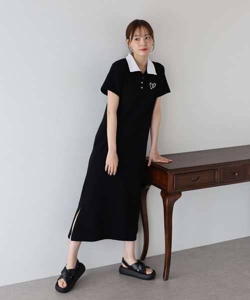 美品　HERMESエルメス　刺繍　ワッペン　シャツ　ワンピース　ポロ　ネイビー 美品 HERMESエルメス 刺繍 ワッペン シャツ ワンピース ポロ