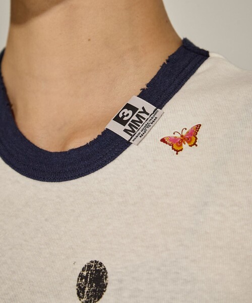 Maison MIHARA YASUHIRO(メゾンミハラヤスヒロ)の「【MIHARA YASUHIRO/ミハラヤスヒロ】SMILY FACE PRINTED STICKER MINI TEE/スマイリーファイスプリンテッドミニTシャツ(Tシャツ/カットソー・レディース・ホワイト/ブラック・36)」の14枚目の写真