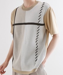 tk.TAKEO KIKUCHI（ティーケータケオキクチ）の「ニットドッキングクロスオーバー（Tシャツ/カットソー）」