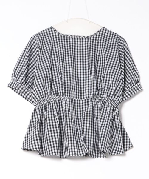 MELROSE claire（メルローズ クレール）の「2WAYギャザーブラウス（シャツ/ブラウス・レディース・オフホワイト/ブルー/チャコールグレー/チェック・FREE）」の4枚目の写真