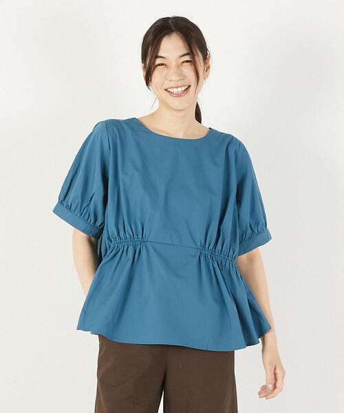 MELROSE claire（メルローズ クレール）の「2WAYギャザーブラウス（シャツ/ブラウス・レディース・オフホワイト/ブルー/チャコールグレー/チェック・FREE）」の3枚目の写真