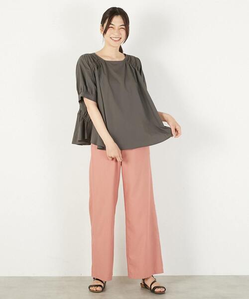 MELROSE claire（メルローズ クレール）の「2WAYギャザーブラウス（シャツ/ブラウス・レディース・オフホワイト/ブルー/チャコールグレー/チェック・FREE）」の19枚目の写真
