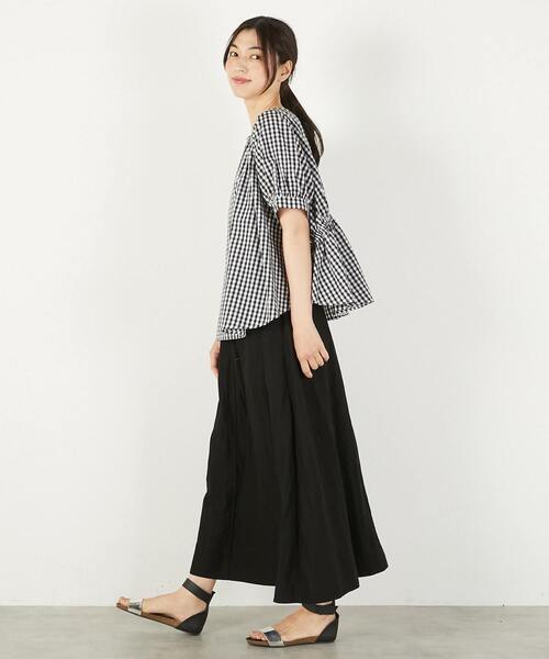 MELROSE claire（メルローズ クレール）の「2WAYギャザーブラウス（シャツ/ブラウス・レディース・オフホワイト/ブルー/チャコールグレー/チェック・FREE）」の11枚目の写真