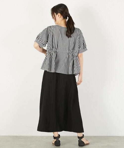 MELROSE claire（メルローズ クレール）の「2WAYギャザーブラウス（シャツ/ブラウス・レディース・オフホワイト/ブルー/チャコールグレー/チェック・FREE）」の10枚目の写真